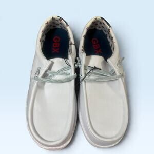 GBX Womens Prairie Texas Lace Up Comfort White Canvas Loafers TX flag NWB Size 8